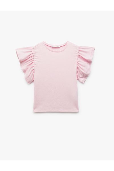 Koton Bürümcük Short Sleeve Crew Neck Lace Blouse