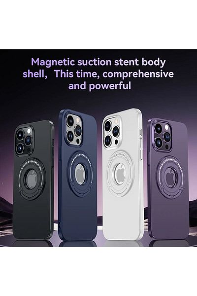 REDz Accessories Husă Magsafe, suport inelar, decupaj cu logo, compatibilă cu iPhone 13 Pro Max, albastră