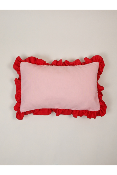 Galia Tasarım Подушка з воланами, рожево-червона, з деталями