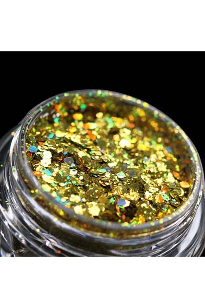 Kajol Beauty Sclipici cosmetic holografic (auriu intens) pentru machiaj/bodyart PK175 KAJOL Beauty®, <1g