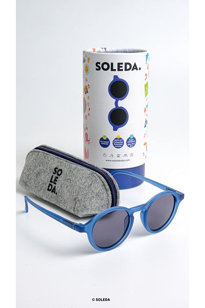 SOLEDA نظارات شمسية باللون الأزرق من قماش الدنيم للأطفال بعمر 3-6 سنوات