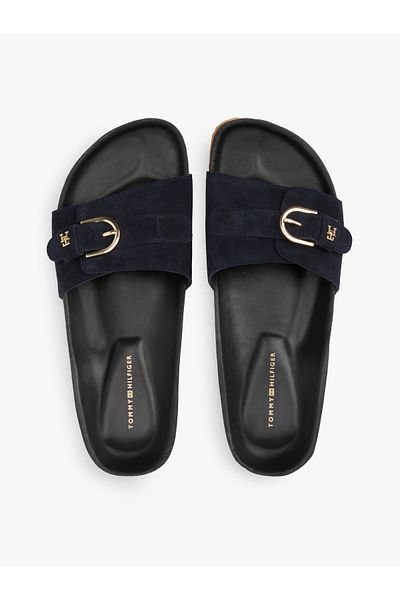 Tommy Hilfiger Soft Suede Adjustable Mule Sandals