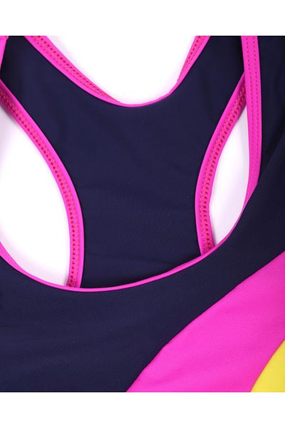 Lio20 Girl's Navy Blue Color Swimsuit Bikini with Bottom-Top Shorts