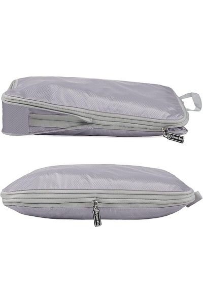 Quasar & Co. Set 6 Huse Organizare Bagaj ®,impermeabile,sistem Compresie/extensie,cu Fermoar,gri