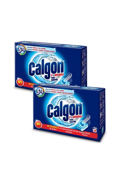 Calgon Set 2 Pachete Tablete Anticalcar, , 3 In 1 Powerball, 60 Buc, Protejeaza Masina De Spalat