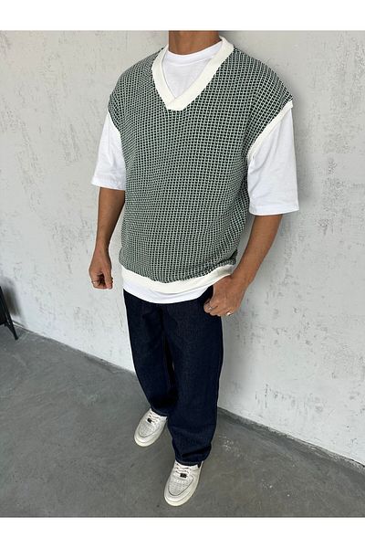 OKSHEN Men's Dot Patterned Sweater