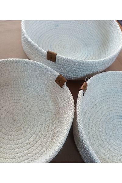 aktarteks 3-Piece Wicked Basket. 20 cm Diameter