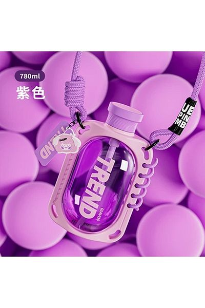 ACTIVEHOME - Plastic Cup Creative Cup with Straw Female Couple Drinking Cup Outdoor Sports Kettle