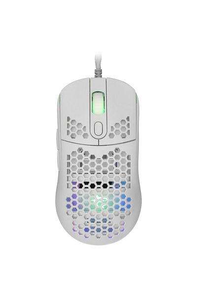 WHITE Mouse Gaming cu fir White Shark GALAHAD