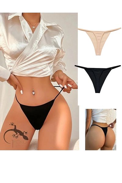 yokyokcollection String Thong Women's Panties with Elastic String 2 Pieces