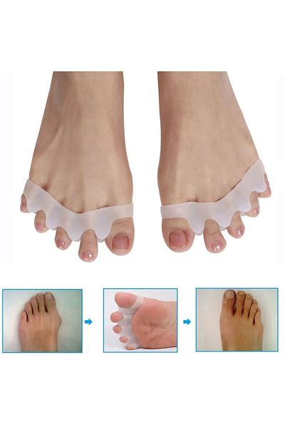 Ecosell Silicone Toe 5 Finger Separator Protector Separating Fingers 1 Pair