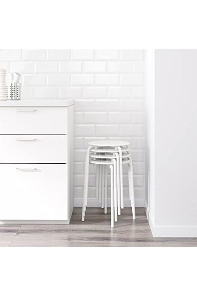 IKEA MARIUS White Stool – Durable, Space-Saving Design