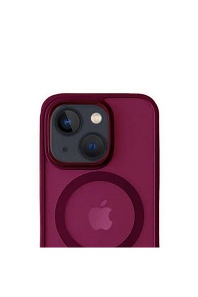 REDz Accessories Husă Mattearmor, protecție Magsafe, compatibilă cu iPhone 15 Plus, rezistentă la șocuri, culoare Cherry