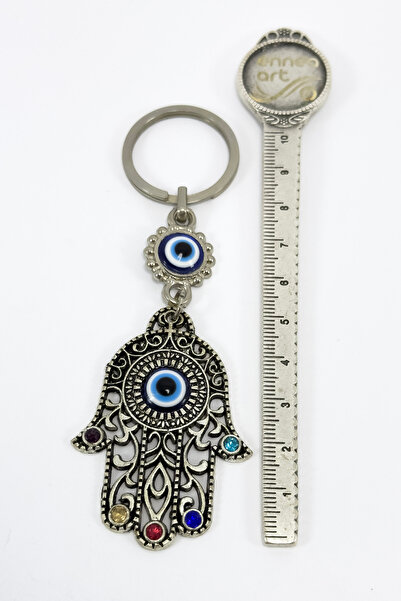 biuti Colorful Stone Hamse Keychain, Fatima Mother Hand Keychain