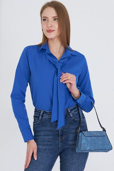 armonika Women's Saks Tie Detailed Shirt Arm-25Y 001030