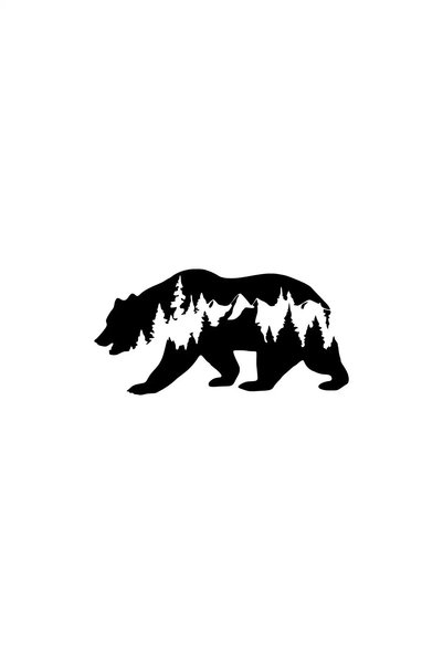 Kıvırcıkyoga Bear Off Road Sticker Wall Decor Sticker 40 x 20 cm