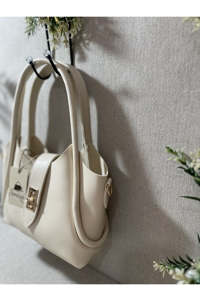 SİNİSA BAG حقيبة يد وكتف نسائية مع قفل إضافي على الجهة الأمامية
