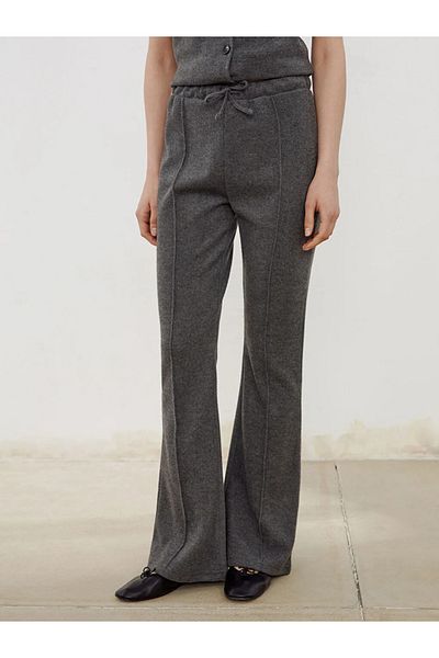 LC Waikiki Lcw Vision Anthracite Women's Knitwear Pants with Elastic Waist