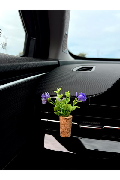 Mi-ÇA HOME زخرفة مكيف هواء السيارة الصغيرة المزخرفة |   عطر سيارة على شكل زهرة الفطر مصنوع يدويًا |   موزع روائح (بدون رائحة) أرجواني