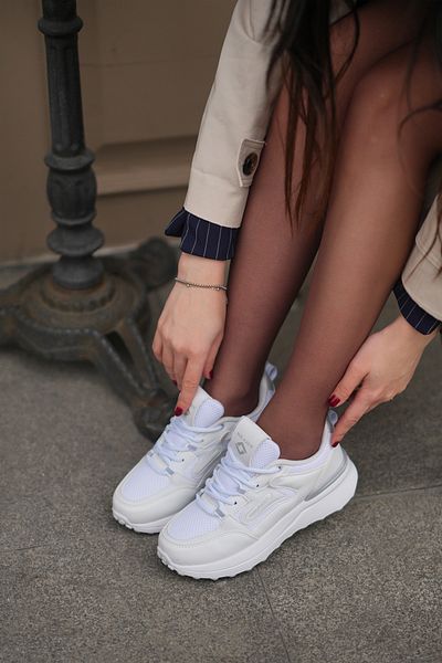 SOLAZER Tenis alb - Pantofi sport casual albi 045