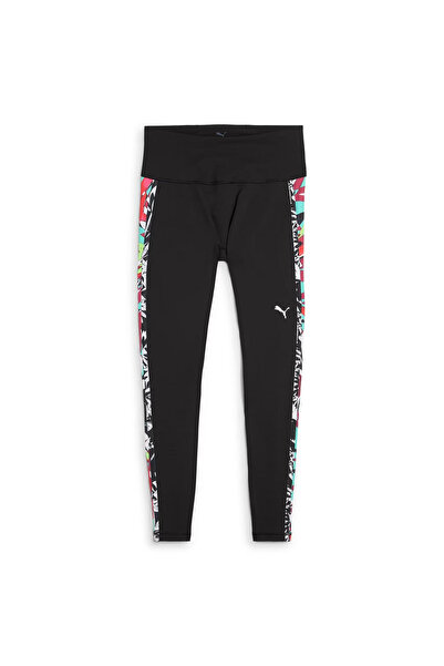 Puma Colanți de antrenament negri pentru femei Tropical Aop Hw 7/8 52678551