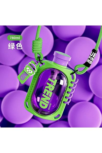 ACTIVEHOME - Plastic Cup Creative Cup with Straw Female Couple Drinking Cup Outdoor Sports Kettle