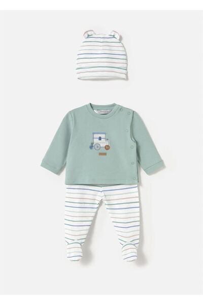 MAYORAL طقم بيبي بوي 3 قطع نعناع 1557