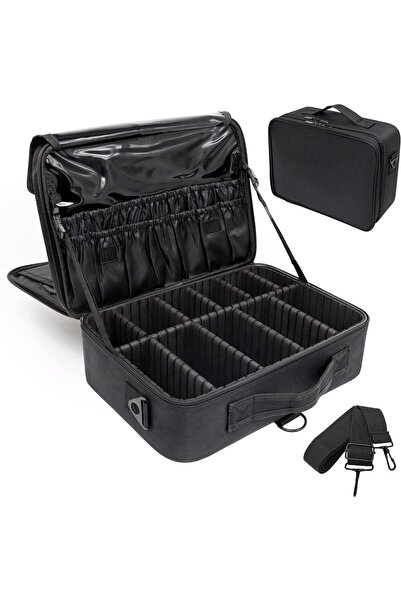 TECOS Geanta textila de voiaj pentru cosmetice, Tecos, dimensiuni 40x29x13 cm, fermoar dublu