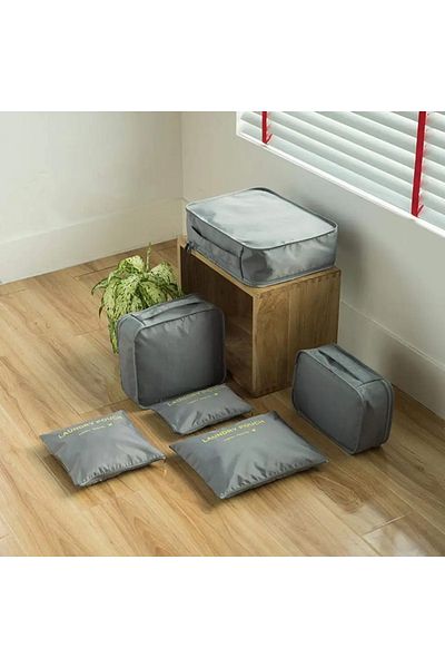 TECOS Luggage Organizer Made of 6 Pieces, Perfect for Trolley or Suitcase, Gray