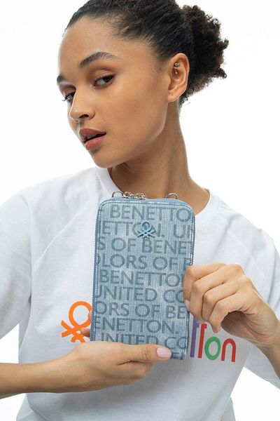 United Colors of Benetton Portofel de dama Benetton Denim-albastru-a.camel Bnt938