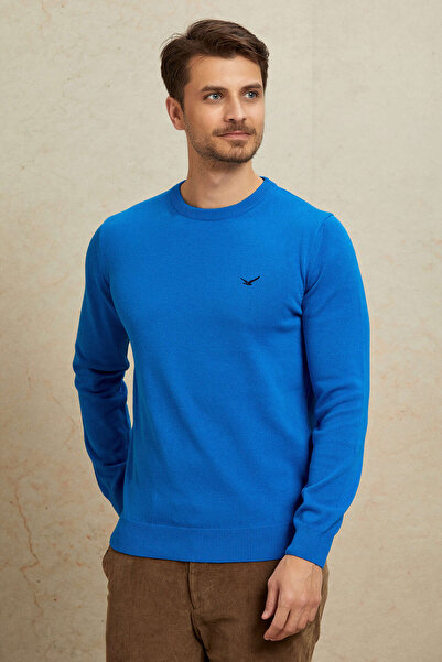 SMILE BREKKA CREW NECK MEN'S SWEATER - TURQUOISE