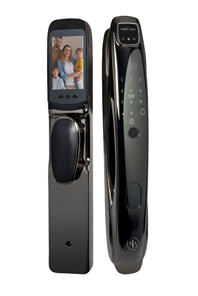 alastore أندروميدا- قفل باب ذكي مع كاميرا تويا - مدعوم بنظام Android و IOS - بصمة الإصبع - واي فاي - كلمة المرور