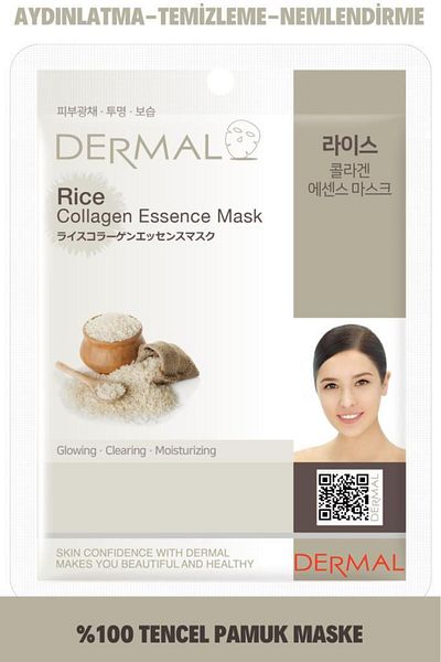 Dermal Purifying, Moisturizing and Tone Equalizing Rice Extract Collagen Mask 23 Gr