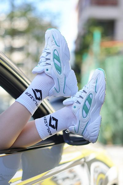 SOLAZER Pantofi de damă alb verde -Daily Sports Shoes