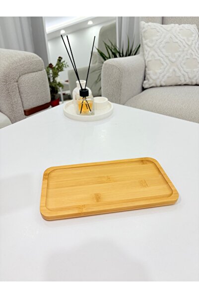 wellhome Wooden Bamboo Serving Plate 25X13 cm | Presentation Tray / Bamboo Rectangular Presentation Tray