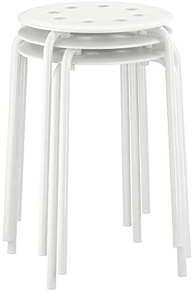 IKEA MARIUS White Stool – Durable, Space-Saving Design