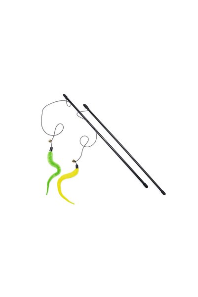 Beeztees Cat Fishing Rod, with Bell, Plush Toy, Various Colors, Yktsn