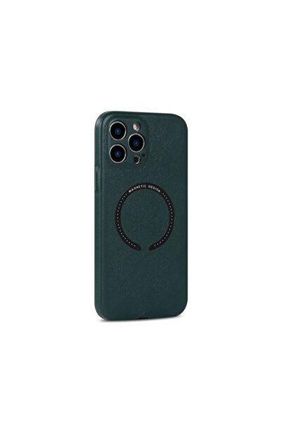 REDz Accessories Husă Magsafe, aspect piele, compatibilă cu iPhone 12 Pro, ul...