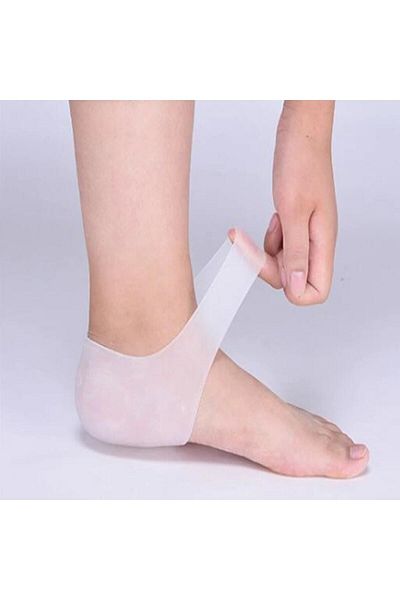 Ecosell Silicone Heel Brace Heel Liner Heel Spur Heel Crack 1 Pair White