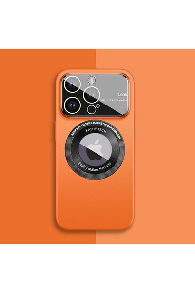 REDz Accessories Husă cu decupaj pentru logo, protecție pentru cameră, Magsafe, compatibilă cu iPhone 13 Pro, portocalie