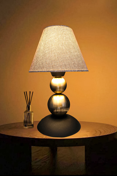 Fer Avize Nesrin Table Lamp Modern Design Wired Lampshade Night Light with Fabric Hat