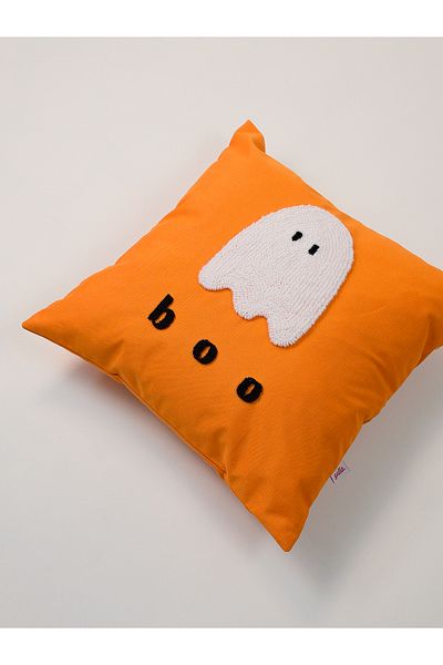 Galia Tasarım Boo Written Halloween Ghost Pattern Pillow Case Halloween Themed Punch Pillow Case