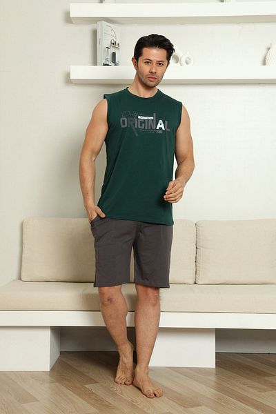 nisaNCa Sporty 100% Cotton Men's Pajama Set with Shorts