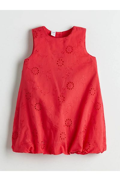 LC Waikiki Lcw Kids Red Bicycle Collar Girl Lace Dress
