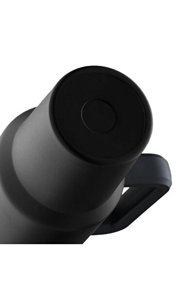 Quasar & Co. Quasar & Co.® thermos mug with handle and straw, with To Go lid, hot/cold drinks, stainless steel, 1.2 L, black