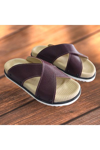 VİVA SHOES Orthopedic Genuine Leather Women's Slippers