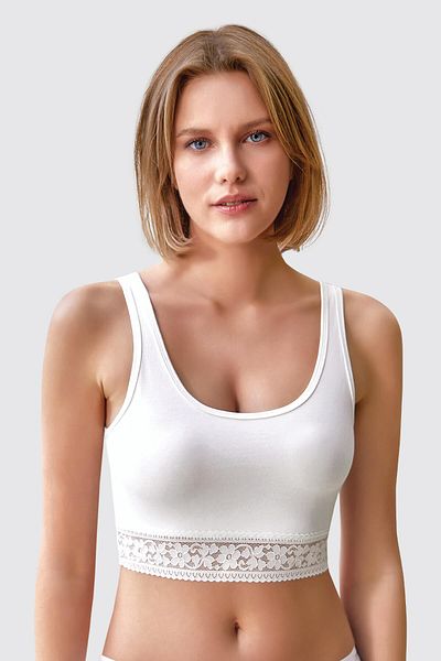 Fanilam Clear Lace Detailed Modal Women's Half Undershirt