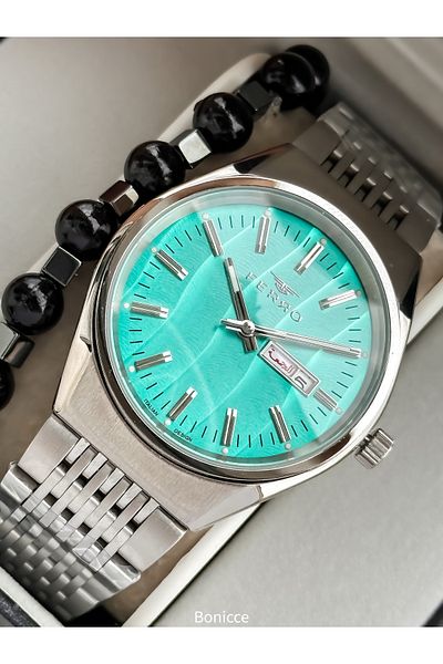 FERRO Silver Color Steel Cord with 2 Language Options Calendar with Men's Wristwatch Bracelet Gift in Special Box