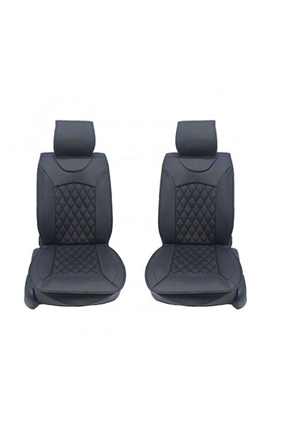 Umbrella Set 2 huse scaune auto pentru fata, piele ecologica, negru