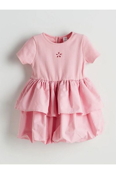 LC Waikiki Lcw Kids Pink Crew Neck Girls Camisole Dress